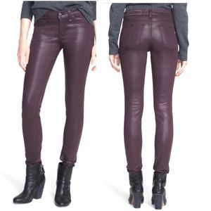 Rag & Bone Skinny Jeans in Coated Wine 23 NWOT